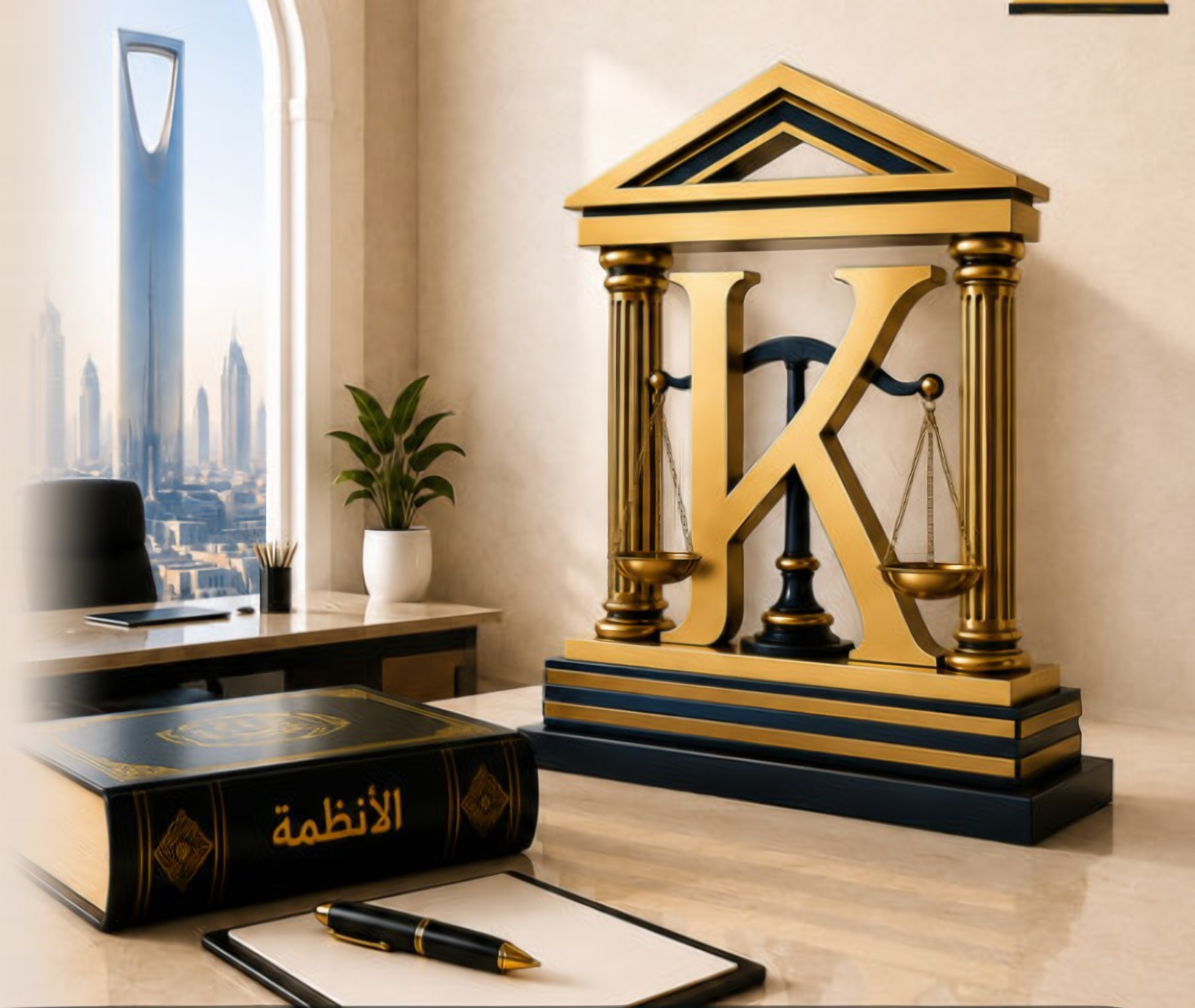 مكتب المحاماة ونصب حرف K الذهبي